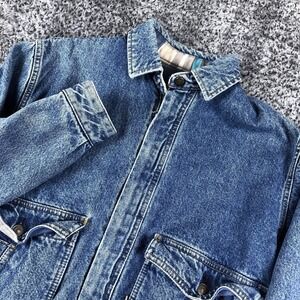 Vintage Levis Jacket Mens XS Blue Denim Bomber Elastic Waist Lined 77655-7